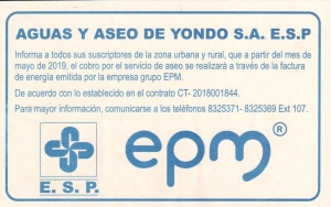 LA EMPRESA  AGUAS &amp; ASEO DE YOND&Oacute; S.A E.S.P