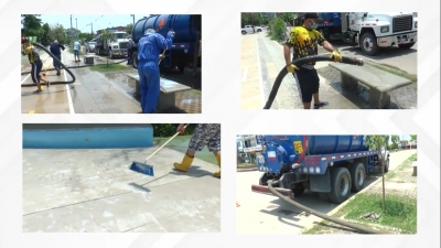 La Empresa de Agua Y Aseo realizó una jornada de limpieza y desinfección en el parque central